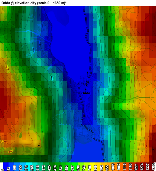 Odda elevation map