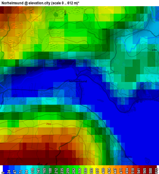 Norheimsund elevation map