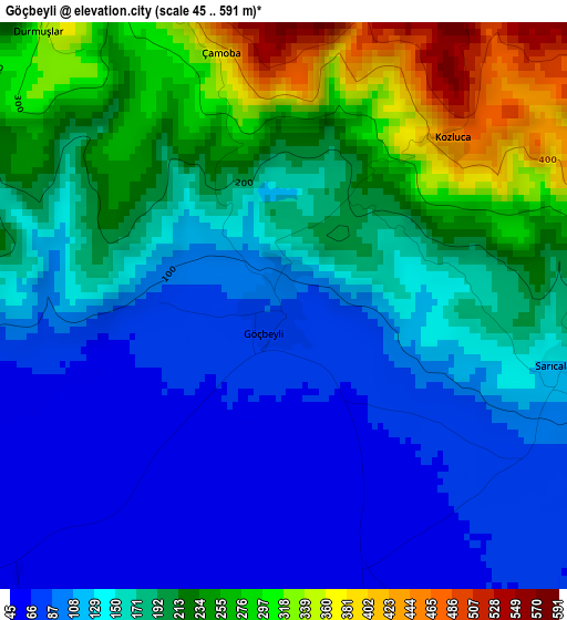 Göçbeyli elevation map