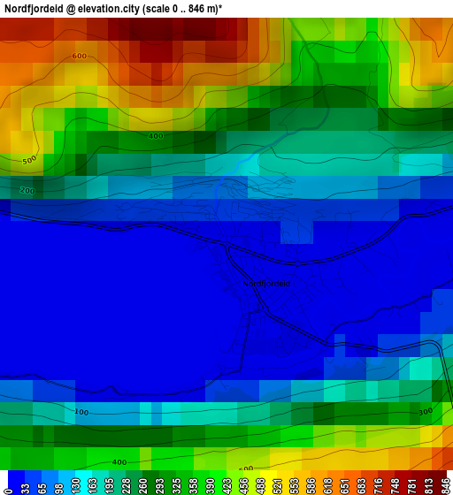 Nordfjordeid elevation map