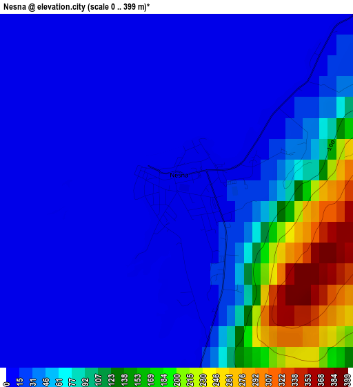 Nesna elevation map