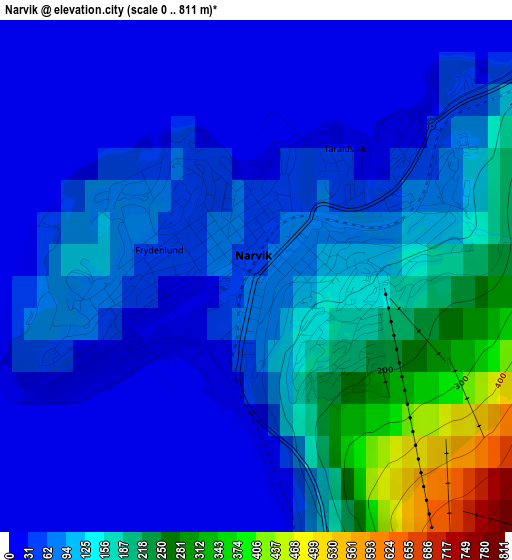 Narvik elevation map