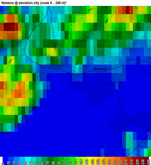 Namsos elevation map