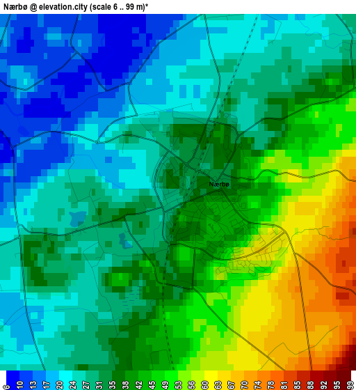 Nærbø elevation map