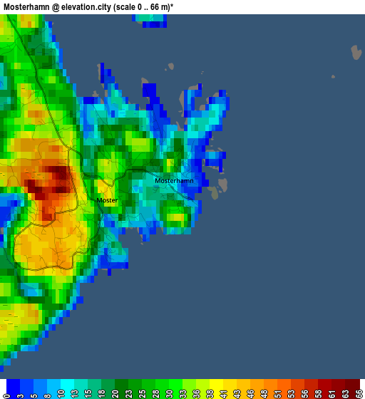 Mosterhamn elevation map