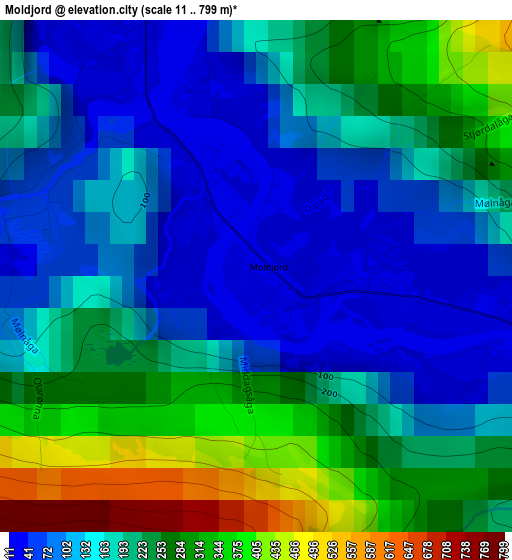 Moldjord elevation map