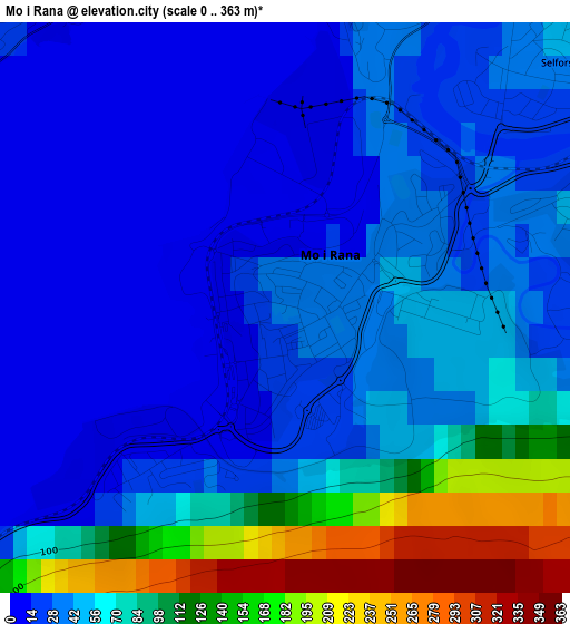 Mo i Rana elevation map