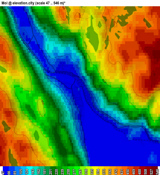 Moi elevation map