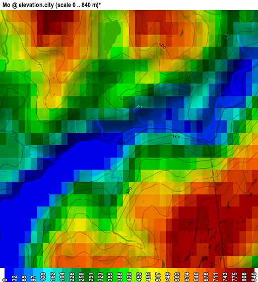 Mo elevation map