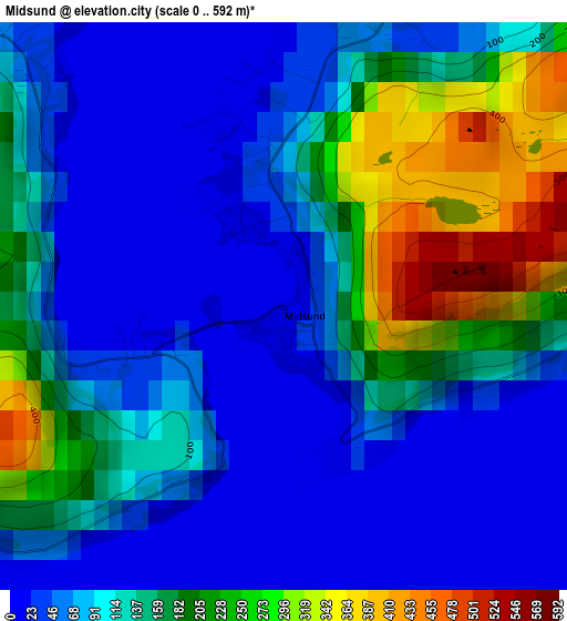 Midsund elevation map