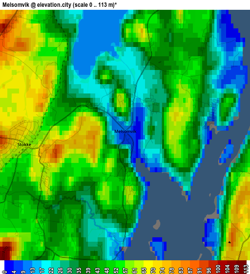 Melsomvik elevation map