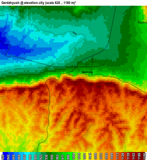 Gerdzhyush elevation map