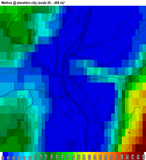 Melhus elevation map