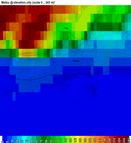 Melbu elevation map