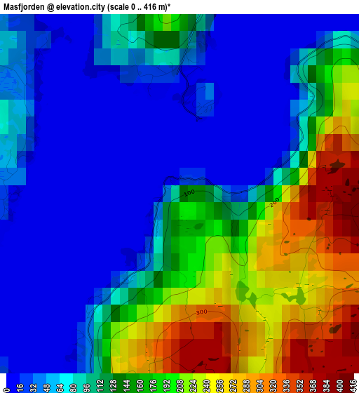 Masfjorden elevation map