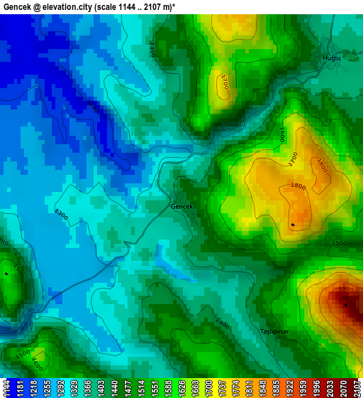 Gencek elevation map