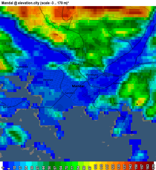 Mandal elevation map