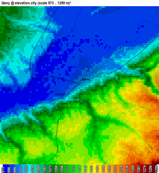 Genç elevation map