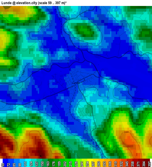 Lunde elevation map