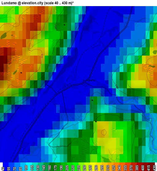 Lundamo elevation map