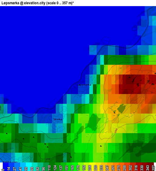 Løpsmarka elevation map