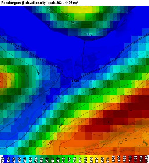 Fossbergom elevation map