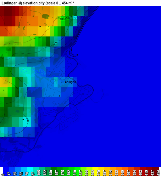 Lødingen elevation map