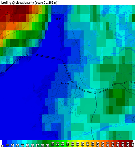 Løding elevation map