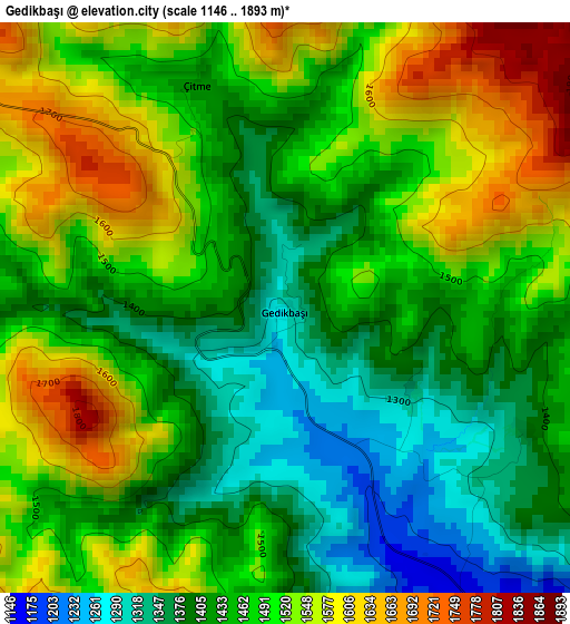 Gedikbaşı elevation map