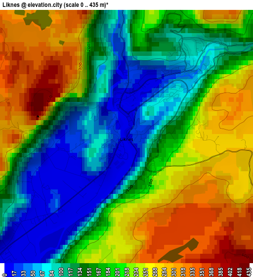 Liknes elevation map