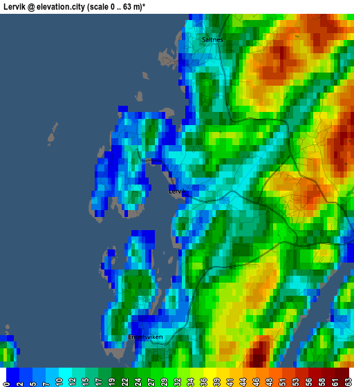 Lervik elevation map