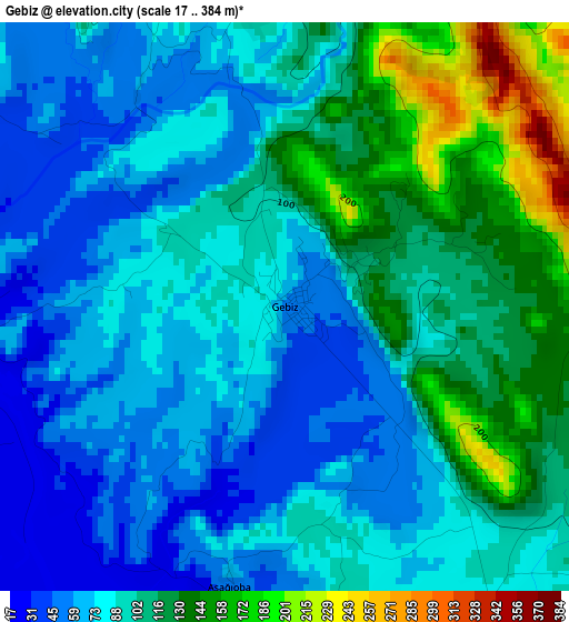 Gebiz elevation map