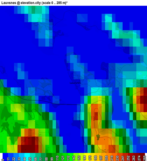 Lauvsnes elevation map