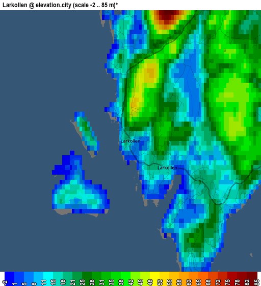 Larkollen elevation map