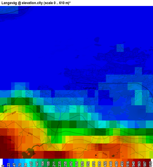 Langevåg elevation map