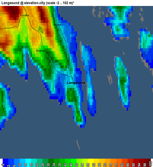 Langesund elevation map