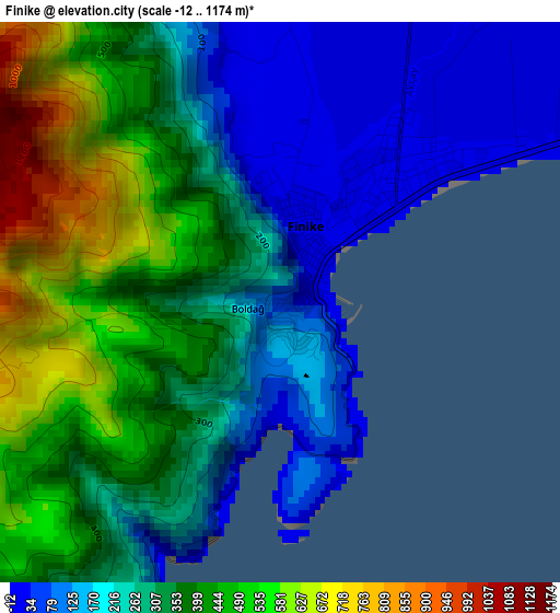 Finike elevation map