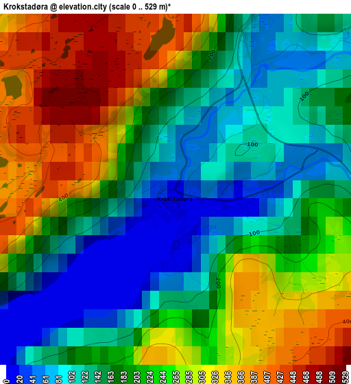 Krokstadøra elevation map