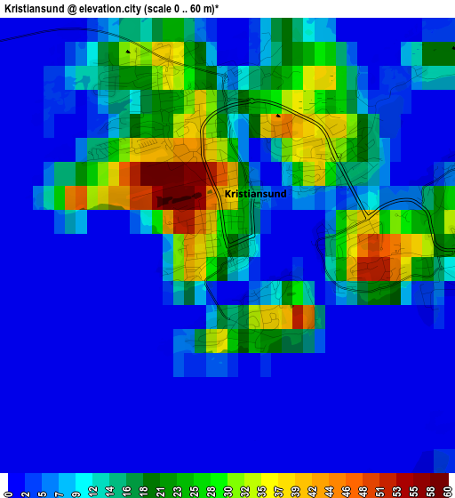 Kristiansund elevation map