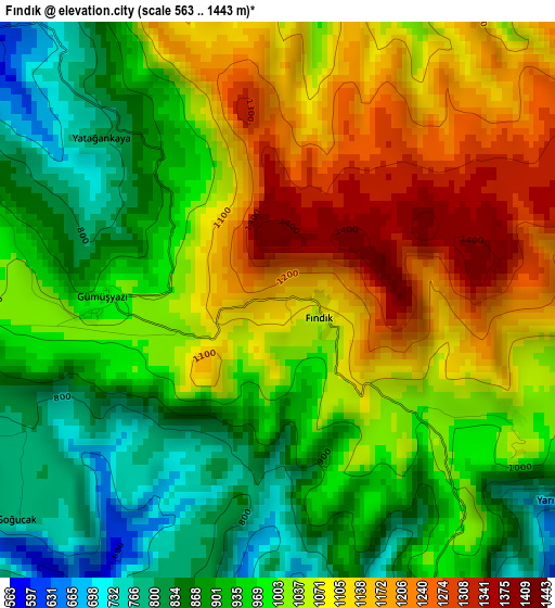 Fındık elevation map