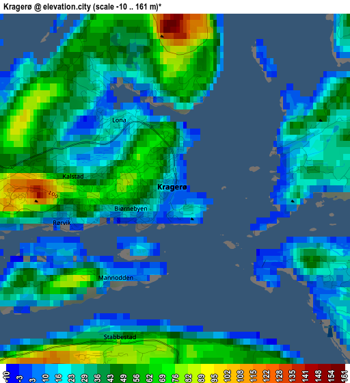 Kragerø elevation map