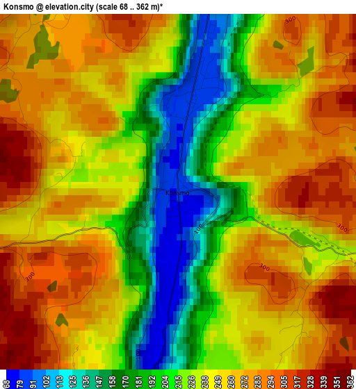 Konsmo elevation map