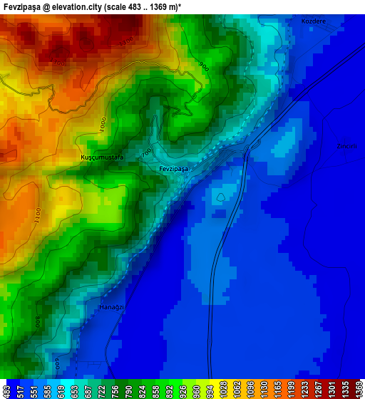 Fevzipaşa elevation map