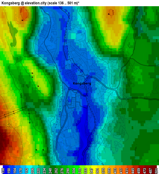 Kongsberg elevation map