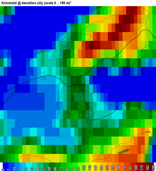 Kolvereid elevation map