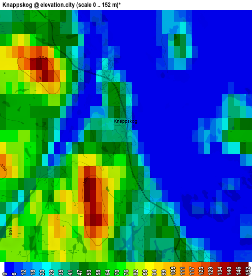 Knappskog elevation map