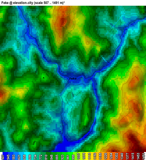 Feke elevation map