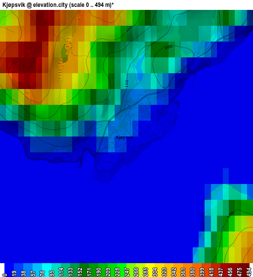 Kjøpsvik elevation map