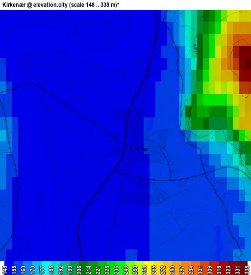 Kirkenær elevation map