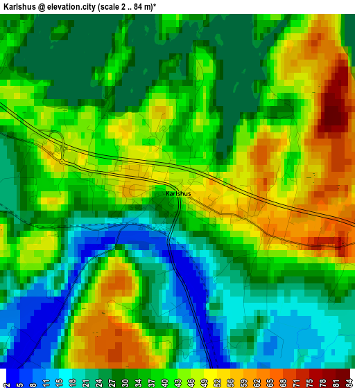 Karlshus elevation map